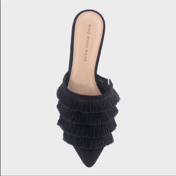 NWT Who What Wear Annie Satin Tassel Mule - Picture 3 of 3